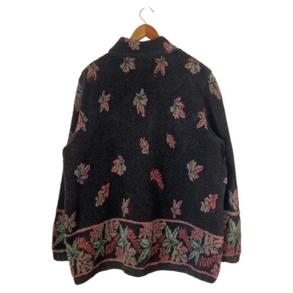 Vintage 90s Tradition Country Collection Sears Autumn Fall Leaves Zip Up Fleece - Picture 3 of 6